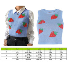 Load image into Gallery viewer, Muyogrt V Neck Vintage Argyle Sweater Vest Women Black Sleeveless Plaid Knitted Crop Sweaters Casual Autumn Preppy Style