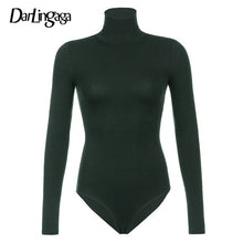 Load image into Gallery viewer, Darlingaga Casual Solid Skinny Turtleneck Long Sleeve Bodysuit Warm Basic Woman Body Fall Winter High Neck Sheer Bodysuits Slim