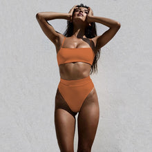 Load image into Gallery viewer, ZTVitality Sexy Bikinis Solid Push Up Bikini 2021 Hot Sale Padded Bra Straps High Waist Swimsuit Female Swimwear Women Biquini