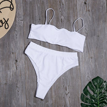 Load image into Gallery viewer, Minimalism Le Solid Swimwear High Waist Bikini Set New Brazilian Women Bikinis Swimsuit Female Bathing Suit Sexy Beach Wear
