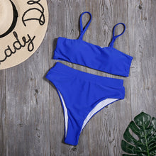 Load image into Gallery viewer, Minimalism Le Solid Swimwear High Waist Bikini Set New Brazilian Women Bikinis Swimsuit Female Bathing Suit Sexy Beach Wear
