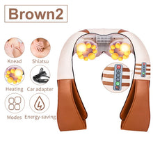 Load image into Gallery viewer, (with Gift Box) JinKaiRui U Shape Electrical Shiatsu Back Neck Shoulder Body Massager Infrared Heated Kneading Car/Home Massager
