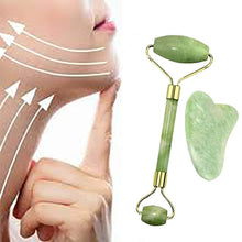 Load image into Gallery viewer, Natural Jade Roller Guasha Skin Scraper Facial Set Facial Stone Firming Face Anti-Aging Puffy Eyes Massager Neck Anti Wrinkle
