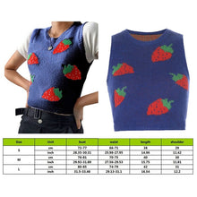 Load image into Gallery viewer, Muyogrt  V Neck Vintage Argyle Sweater Vest Women Black Sleeveless Plaid Knitted Crop Sweaters Casual Autumn Preppy Style
