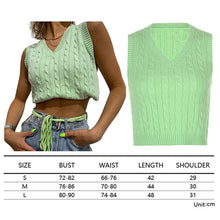 Load image into Gallery viewer, Muyogrt  V Neck Vintage Argyle Sweater Vest Women Black Sleeveless Plaid Knitted Crop Sweaters Casual Autumn Preppy Style
