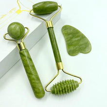 Load image into Gallery viewer, Jade Roller Massager for Face Roller Gua Sha Jade Stone Face Massager Thin Face Lift Anti Wrinkle Facial Beauty Skin Care Tools
