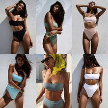 Load image into Gallery viewer, ZTVitality Sexy Bikinis Solid Push Up Bikini 2021 Hot Sale Padded Bra Straps High Waist Swimsuit Female Swimwear Women Biquini
