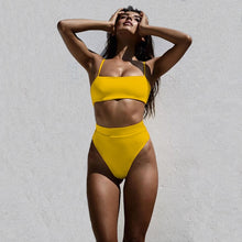 Load image into Gallery viewer, ZTVitality Sexy Bikinis Solid Push Up Bikini 2021 Hot Sale Padded Bra Straps High Waist Swimsuit Female Swimwear Women Biquini
