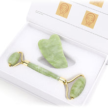 Load image into Gallery viewer, Natural Jade Roller Thin Face Massager Lifting Tools Slim Facial Gua Sha Green Stone Anti-aging Wrinkle Skin Beauty Care Set Box
