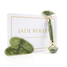 Load image into Gallery viewer, Natural Jade Roller Thin Face Massager Lifting Tools Slim Facial Gua Sha Green Stone Anti-aging Wrinkle Skin Beauty Care Set Box
