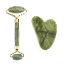 Load image into Gallery viewer, Natural Jade Roller Thin Face Massager Lifting Tools Slim Facial Gua Sha Green Stone Anti-aging Wrinkle Skin Beauty Care Set Box
