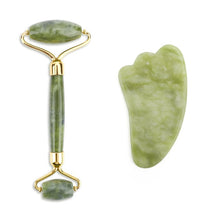 Load image into Gallery viewer, Natural Jade Roller Thin Face Massager Lifting Tools Slim Facial Gua Sha Green Stone Anti-aging Wrinkle Skin Beauty Care Set Box

