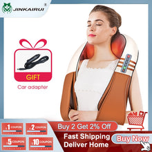 Load image into Gallery viewer, (with Gift Box) JinKaiRui U Shape Electrical Shiatsu Back Neck Shoulder Body Massager Infrared Heated Kneading Car/Home Massager
